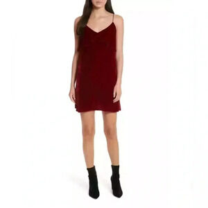 Alice + Olivia Bess Ruffle Velvet Whimsigoth Strappy Slip Mini Dress Women Sz M